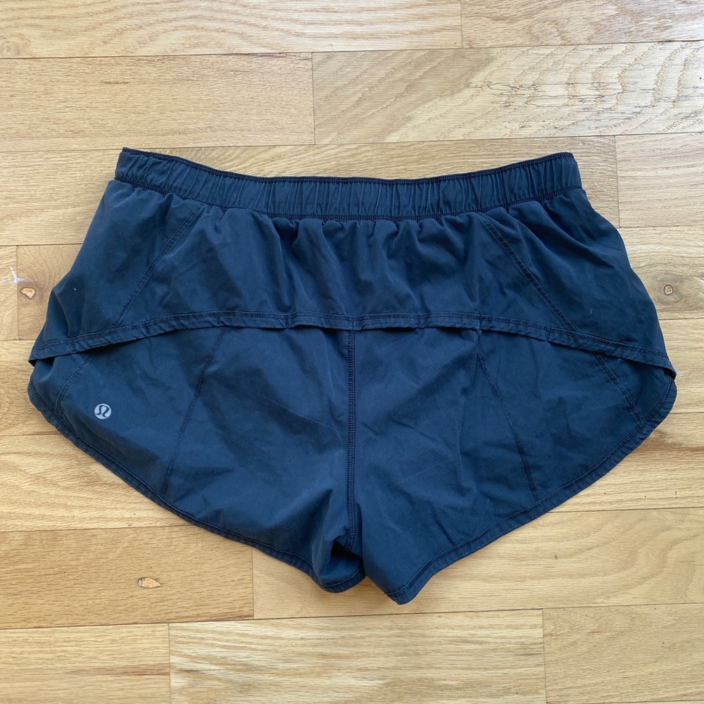Lululemon black nylon running shorts size 10